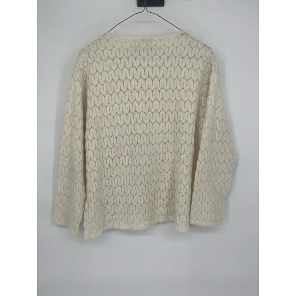 Vtg Millay Japanese Cardigan Womens No SZ Demure white/cream Cable Knit Sweater - Picture 4 of 4